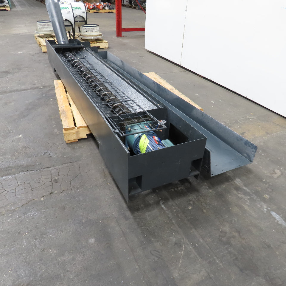 1/2Hp 208 50/60Hz Chip Conveyor Trash Screw Auger Trough 16FPM 76" x 16" Intake