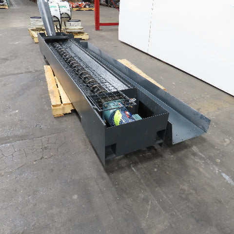 1/2Hp 208 50/60Hz Chip Conveyor Trash Screw Auger Trough 16FPM 76" x 16" Intake