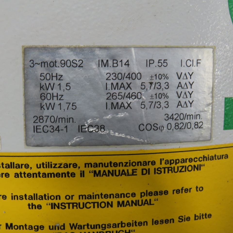 Losma D 1200 Darwin 208-220/480V 3Ph Oily Smoke Mist Filter Centrifugal Fan