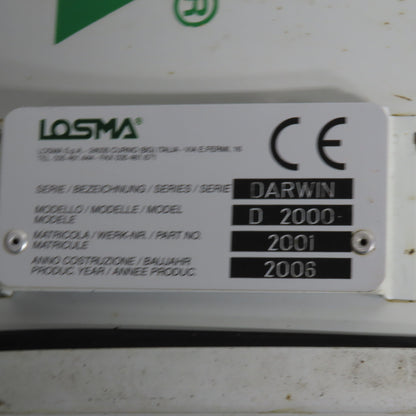 Losma D 2000 Darwin 208-220/480V 3Ph Oily Smoke Mist Filter Centrifugal Fan