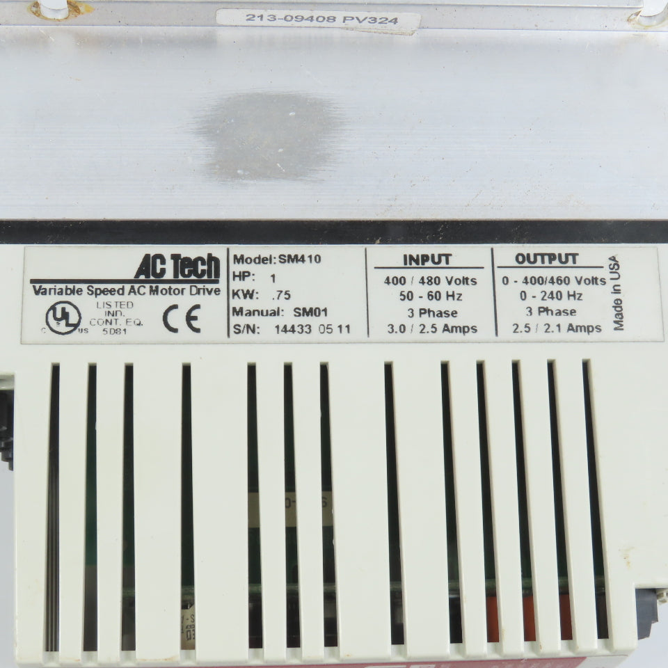 Lenze SM410 SMC AC Tech 1HP 0.75kW Variable Speed Motor Drive 0-400/460V 3PH