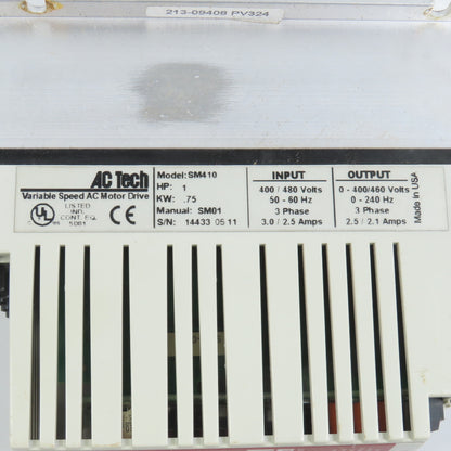 Lenze SM410 SMC AC Tech 1HP 0.75kW Variable Speed Motor Drive 0-400/460V 3PH