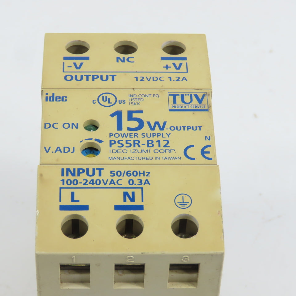 Idec PS5R-B12 15W 12VDC 1.2A Power Supply 100-240VAC Input