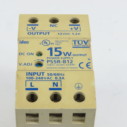 Idec PS5R-B12 15W 12VDC 1.2A Power Supply 100-240VAC Input
