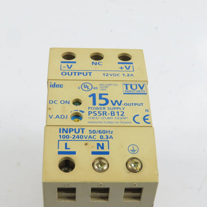 Idec PS5R-B12 15W 12VDC 1.2A Power Supply 100-240VAC Input