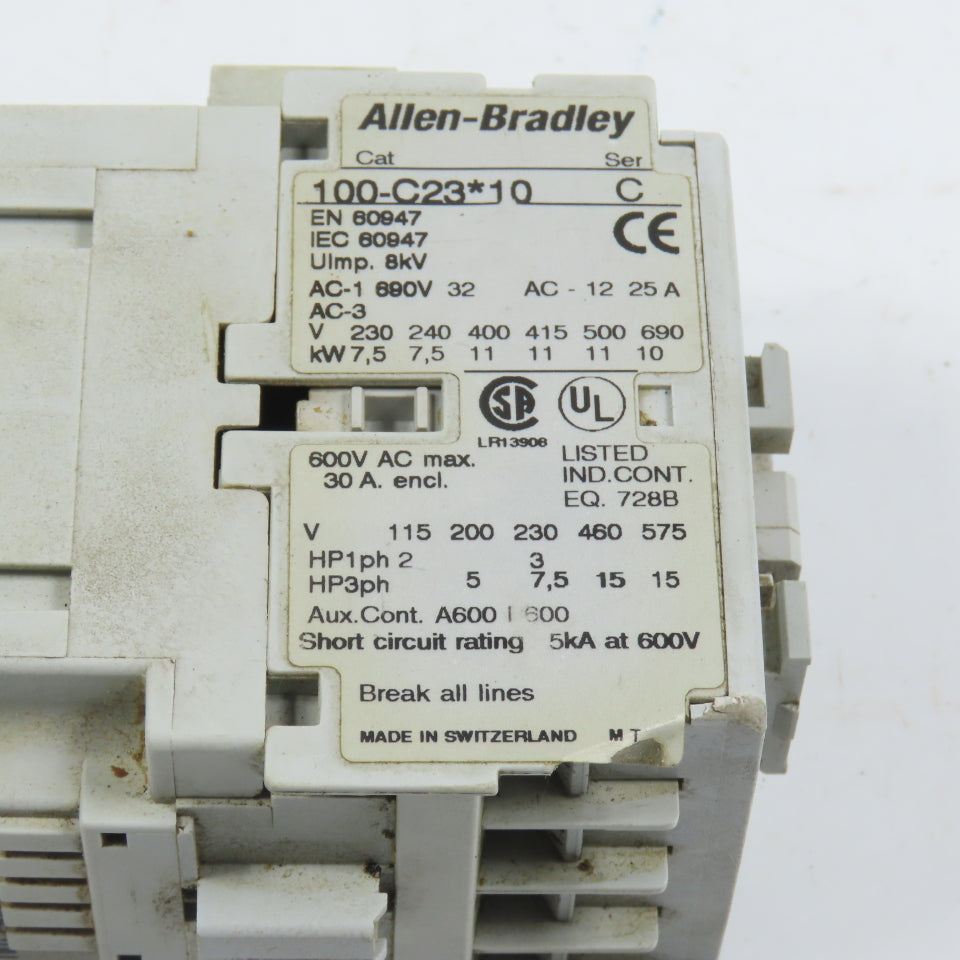 Allen Bradley 100-C23*10 30A 15HP Contactor 120V Coil