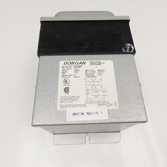 Dongan 80-M040 120 x 240V 1.5kVa 12/24V Sec 1Ph Transformer