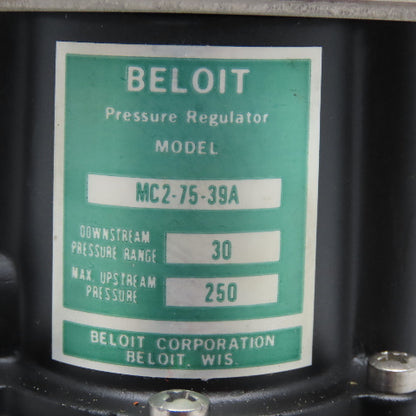 Beloit MC2-75-39A 3/8" Compressed Air Pressure Regulator 250PSI Max