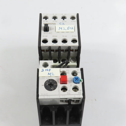 Siemens 3TF4022-0A 7.5HP 20A Contactor 120V Coil W/ 3UA50 00-1G Overload 4-6.3A