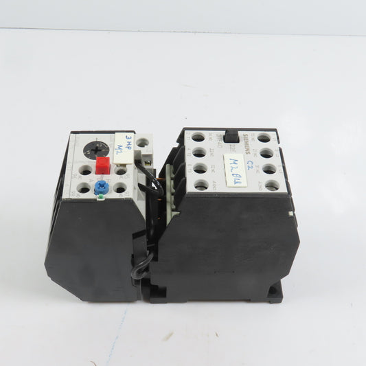 Siemens 3TF4022-0A 7.5HP 20A Contactor 120V Coil W/ 3UA50 00-1G Overload 4-6.3A