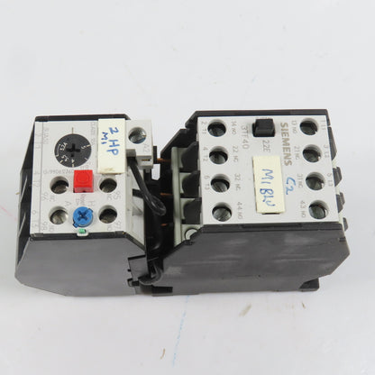 Siemens 3TF4022-0A 7.5HP 20A Contactor 120V Coil W/ 3UA50 00-1F Overload 3.2-5A