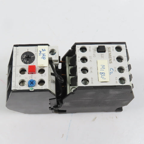 Siemens 3TF4022-0A 7.5HP 20A Contactor 120V Coil W/ 3UA50 00-1F Overload 3.2-5A