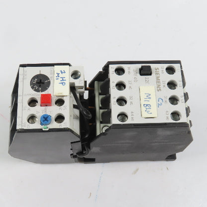 Siemens 3TF4022-0A 7.5HP 20A Contactor 120V Coil W/ 3UA50 00-1F Overload 3.2-5A