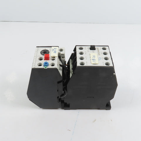 Siemens 3TF4022-0A 7.5HP 20A Contactor 120V Coil W/ 3UA50 00-1F Overload 3.2-5A