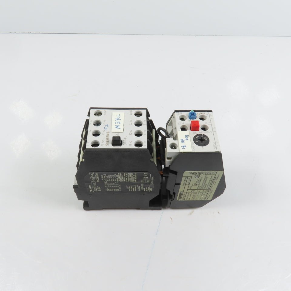 Siemens 3TF4022-0A 7.5HP 20A Contactor 120V Coil W/ 3UA50 00-1E Overload 2.5-4A
