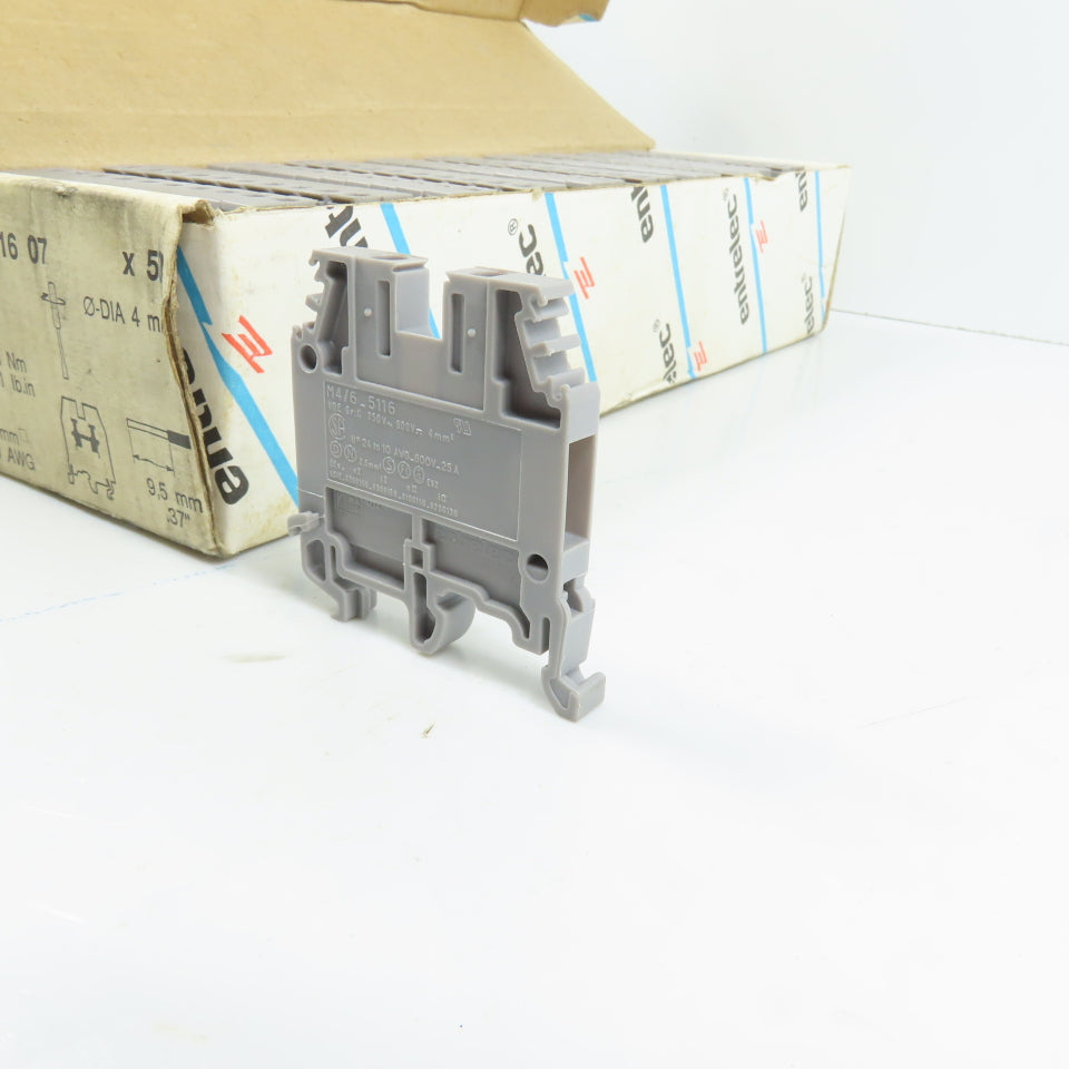 Entrelec 0115 116 07 M4/6-5116 M 4/6 Feed Thru Grey Terminal Blocks Box Of 50
