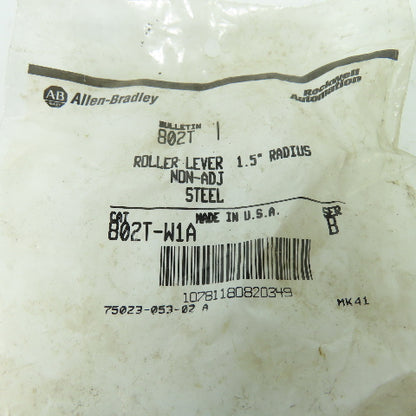 Allen Bradley 802T-W1A Ser B Roller Lever 1.5" Radius Non-Adj Steel Lot Of 2