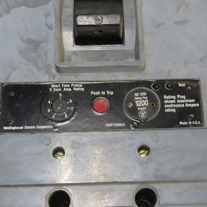 Westinghouse HNC31200FM 3-Pole 1200A Max Circuit Breaker 600VAC