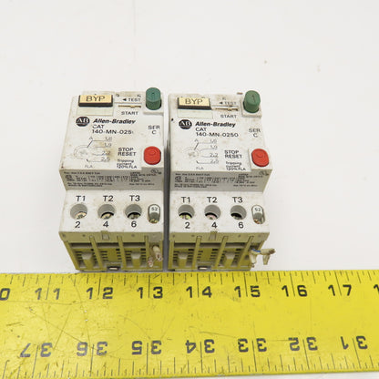 Allen Bradley 140-MN-0250 600V Manual Motor Controller 1.6-2.5A Trip Lot Of 2