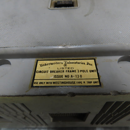 Westinghouse HK3225F Mark 75 3-Pole 225A Max Circuit Breaker 600VAC