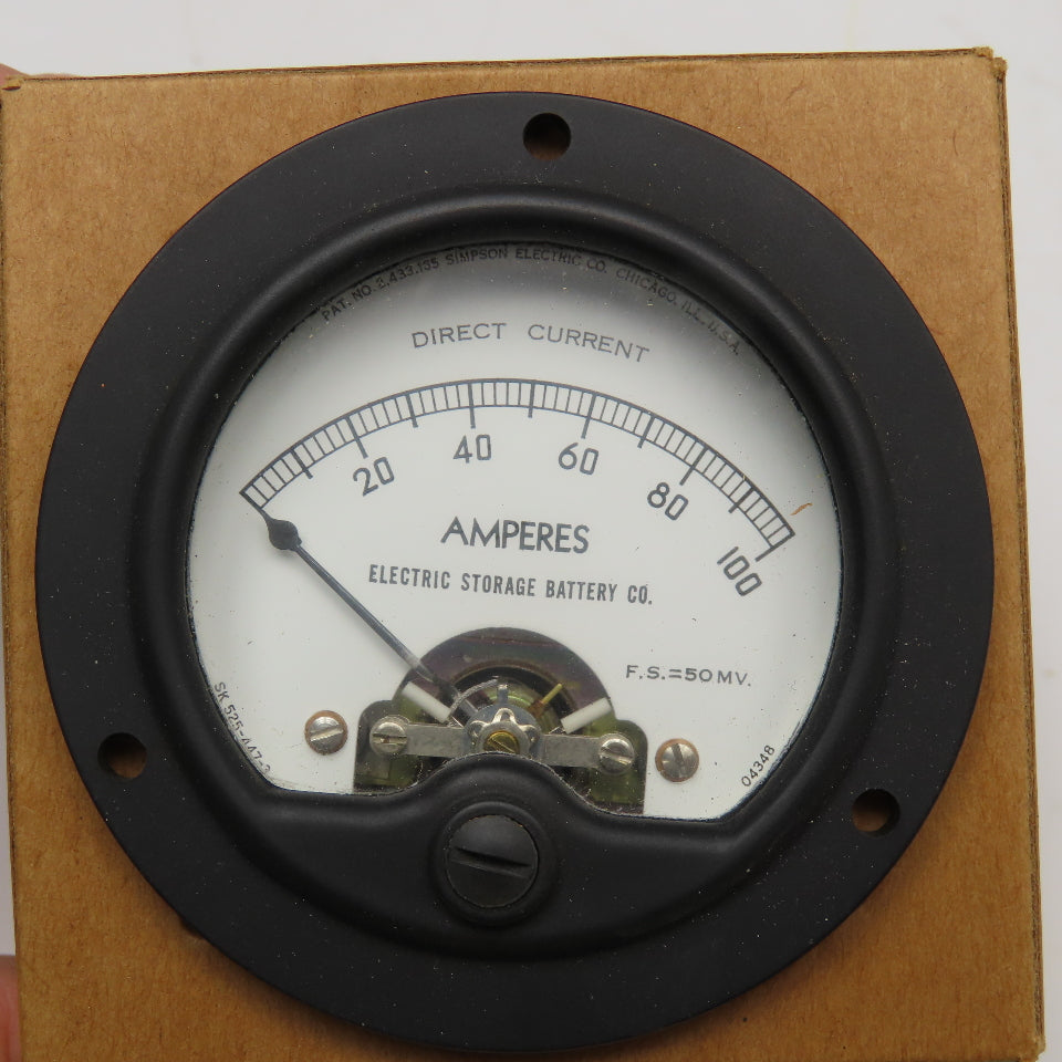 Simpson AP33559-C6 0-100A Direct Current Panel Ammeter NOS