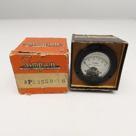 Simpson AP33559-C6 0-100A Direct Current Panel Ammeter NOS