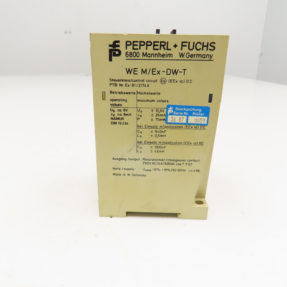 Pepperl + Fuchs WE M/Ex-DW-T 08487 Programmable Speed Controller