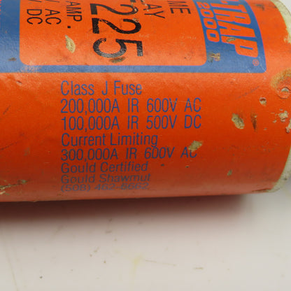 Gould Shawmut AJT225 Amp-Trap 225A 600VAC 500VDC Class J Time Delay Fuse