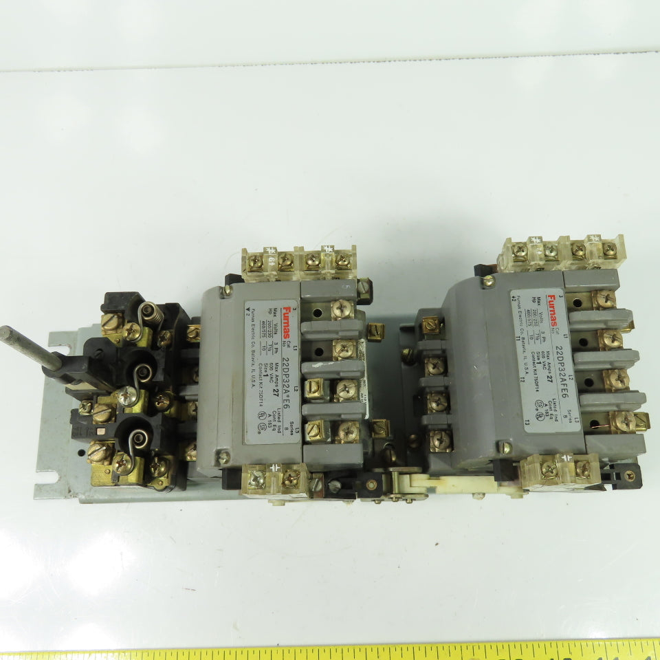Furnas 22DP32AFE6 Ser B 600VAC Reversing Motor Starter 27A 120V Coil 22DP32A*E6