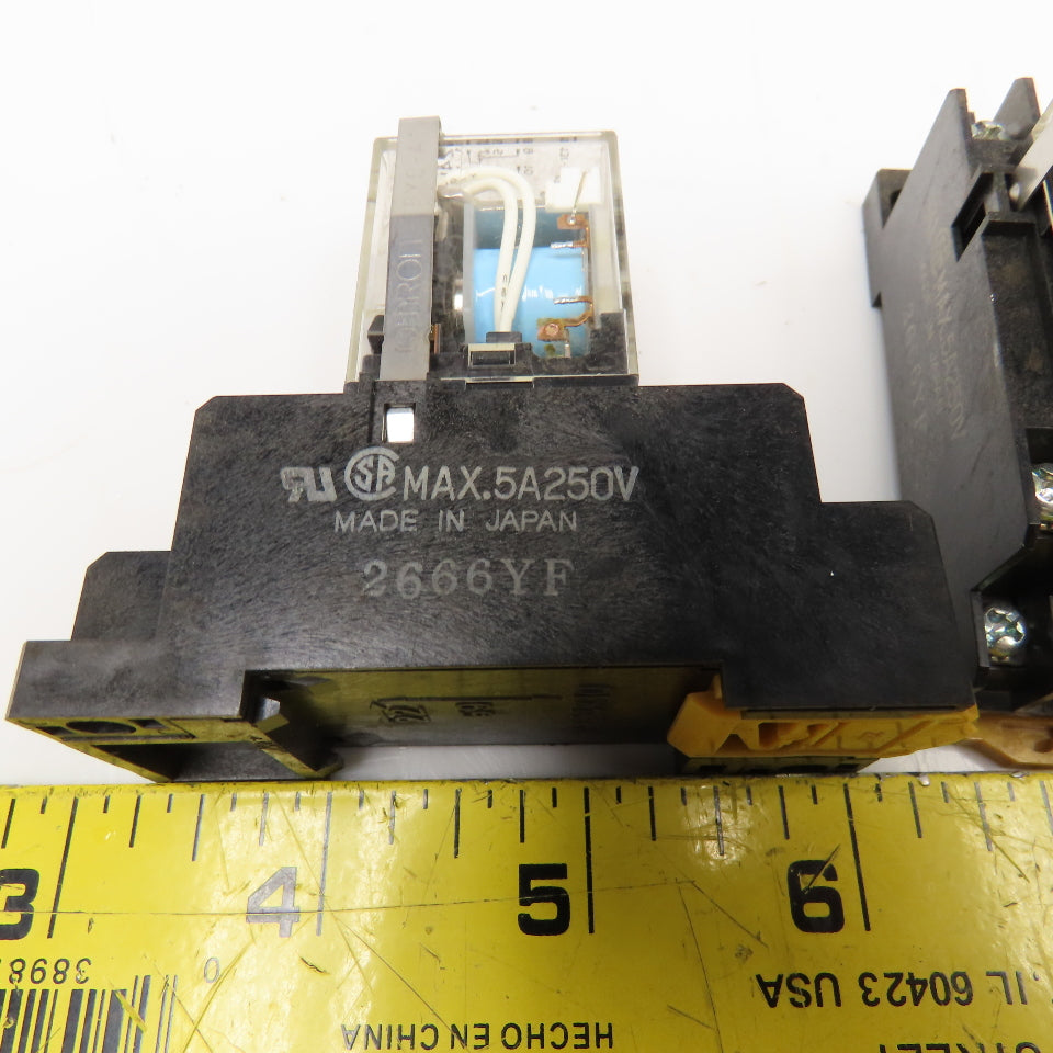 Omron MY4N 24VDC Relay W/ Socket Base Lot Of 6
