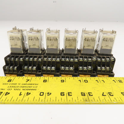 Omron MY4N 24VDC Relay W/ Socket Base Lot Of 6