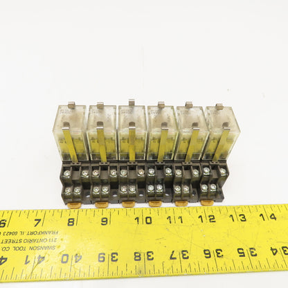Omron MY2N 24VDC Relay W/ Socket Base Lot Of 6