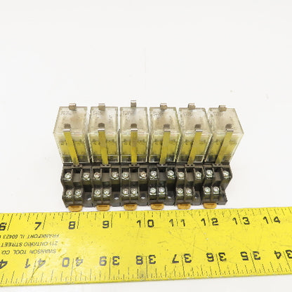 Omron MY2N 24VDC Relay W/ Socket Base Lot Of 6