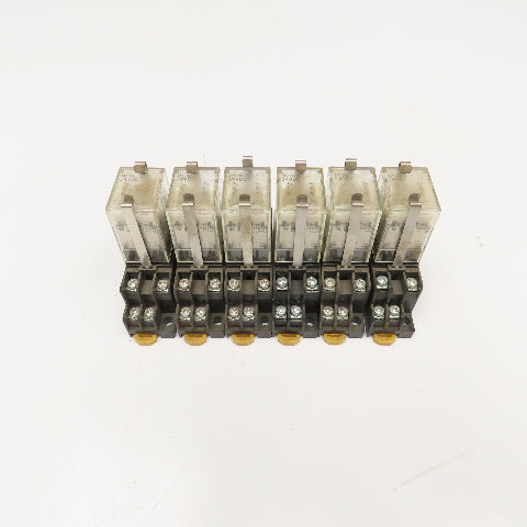 Omron MY2N 24VDC Relay W/ Socket Base Lot Of 6