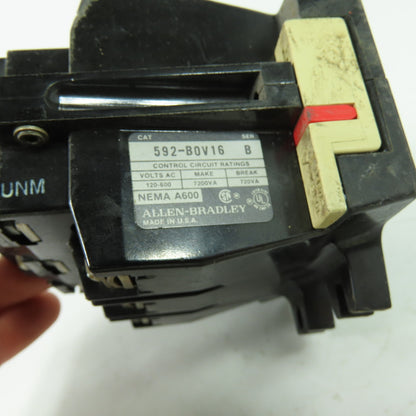 Allen Bradley 592-BOV16 Ser B 600VAC Overload Relay Nema A600