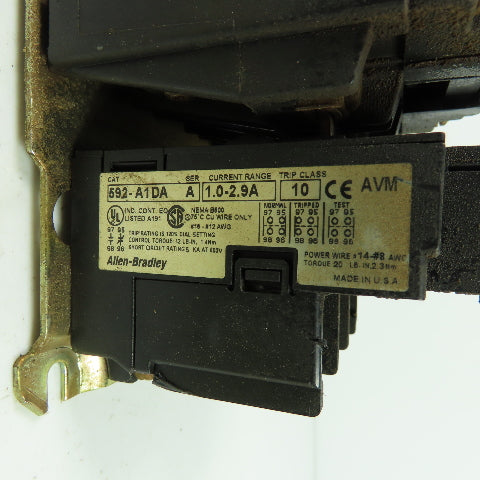Allen Bradley 509-AOD-A1D Nema Size 0 Motor Starter 5HP 120V Coil W/592-A1DA