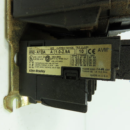 Allen Bradley 509-AOD-A1D Nema Size 0 Motor Starter 5HP 120V Coil W/592-A1DA
