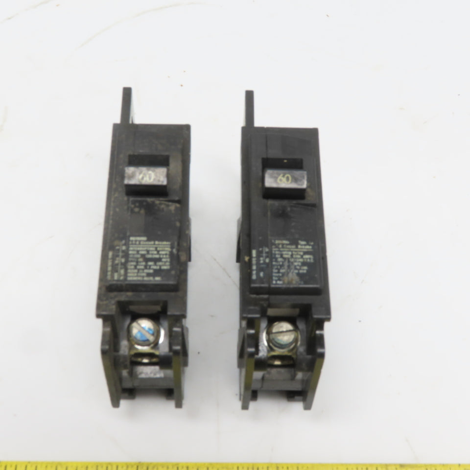 ITE BQ1B060 60 Amp 120V 240V Single Pole Circuit Breaker Lot of 2