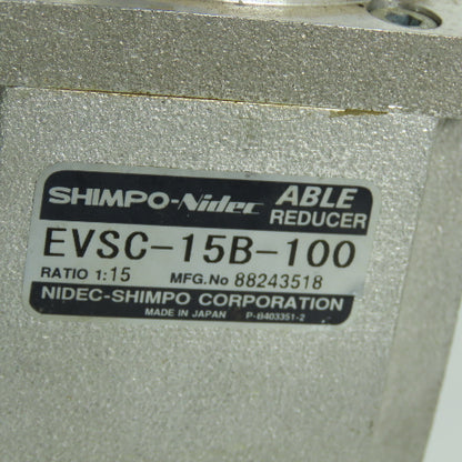 Nidec Shimpo EVSC-15B-100 1:15 Ratio Gear Reducer W/ M-Z1-IAA100-TA Servo Motor