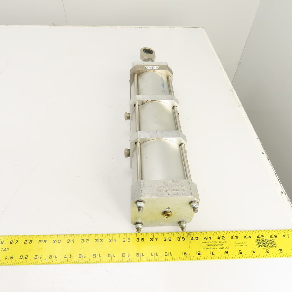 Savair 92-200-25-1200 Multi-Stage Air Cylinder 100mm Bore 64mm Stroke