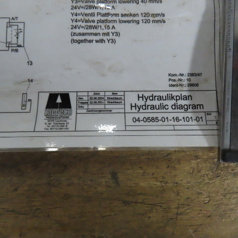 Laweco 04-0585-02-02 2.2kW 27 Liter Hydraulic Power Unit 400V 50HZ W/ OF000716