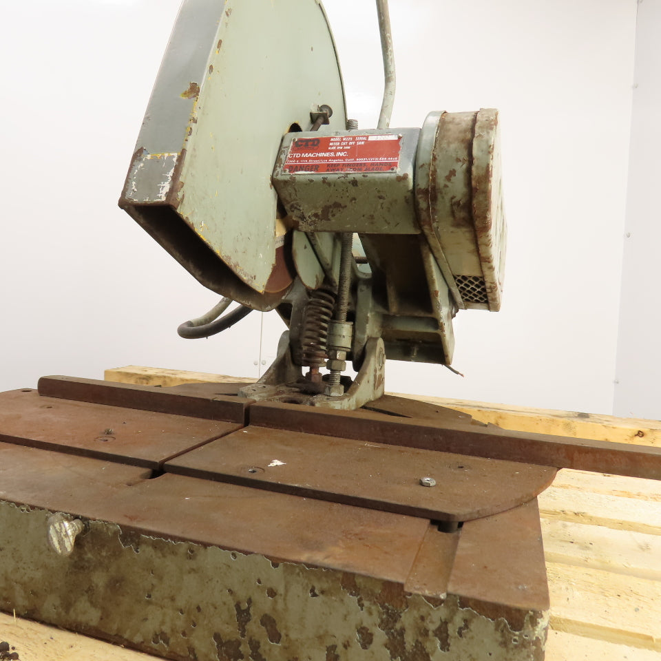 CTD M225 2HP 12" Manual Abrasive Miter Metal Saw 208-230/460V 3PH Tested 3900rpm