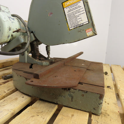 CTD M225 2HP 12" Manual Abrasive Miter Metal Saw 208-230/460V 3PH Tested 3900rpm