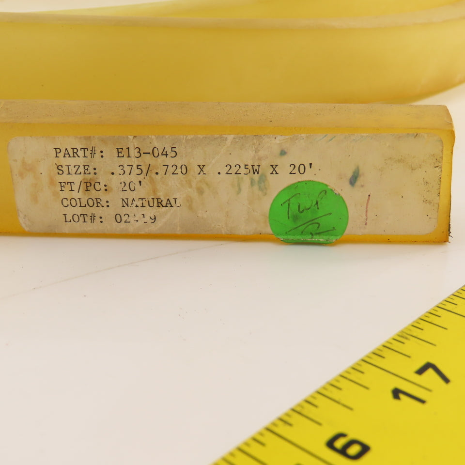 Exotic E13-045 Urethane RECT Feeder Tube 0.375" x 0.720" ID x 20' Long .225 Wall