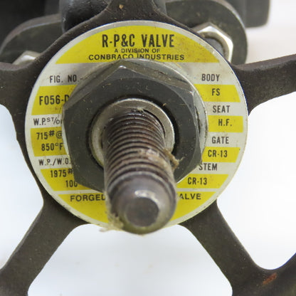 R-P & C F056 1" Forged Steel Gate Valve W/ 316SS-L Fittings