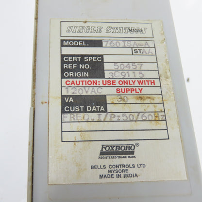 Foxboro 7760ISA-A Single Station Micro Controller 30VA 120VAC 50/60Hz