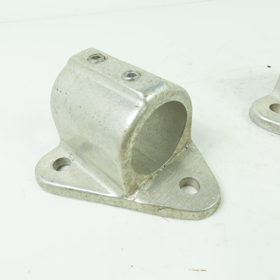 Aluminum cast Structural Fitting Speed Rail Triangle Flange 1.7" ID Lot Of 2