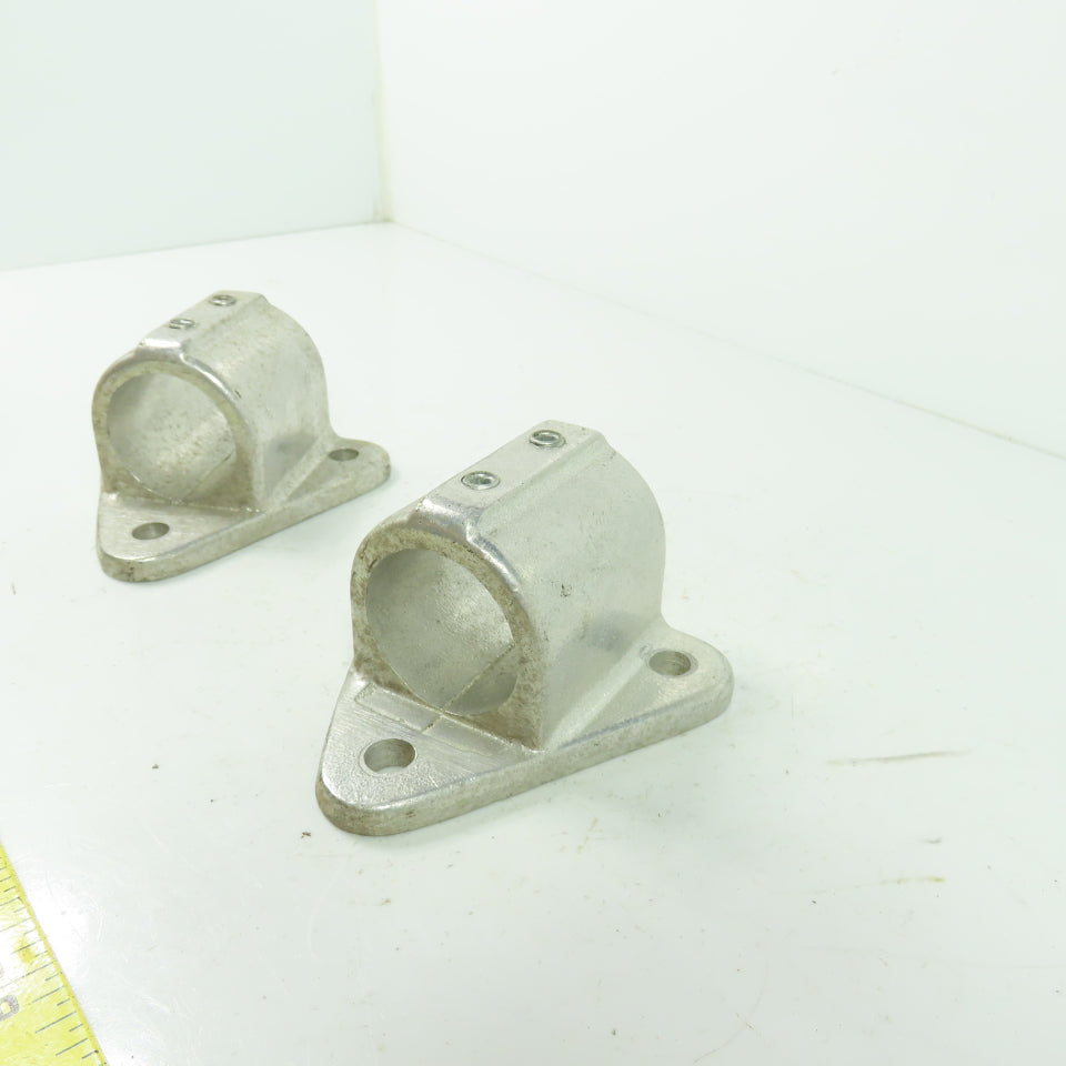 Aluminum cast Structural Fitting Speed Rail Triangle Flange 1.7" ID Lot Of 2
