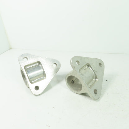 Aluminum cast Structural Fitting Speed Rail Triangle Flange 1.7" ID Lot Of 2
