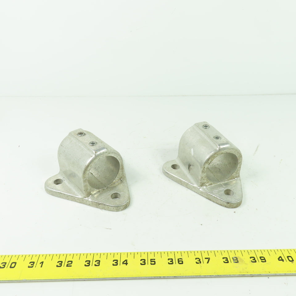 Aluminum cast Structural Fitting Speed Rail Triangle Flange 1.7" ID Lot Of 2
